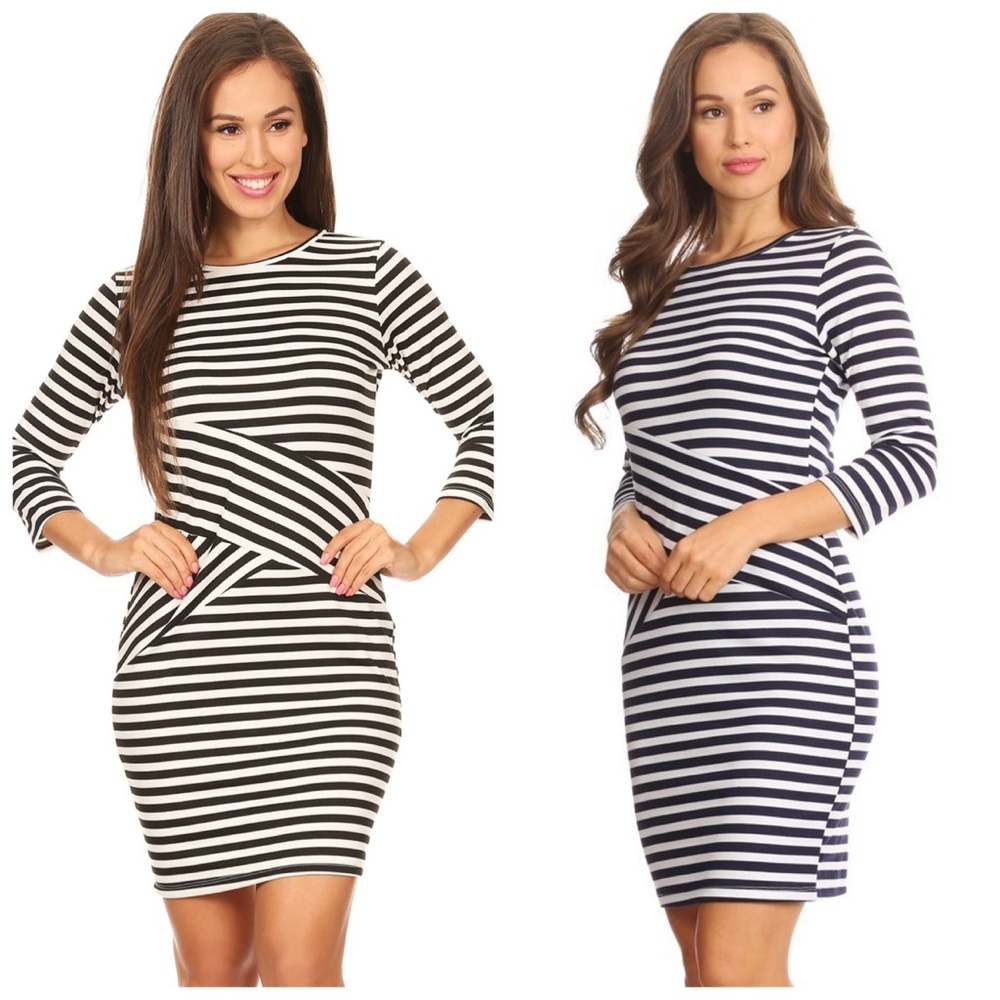 Black and White Striped Dress